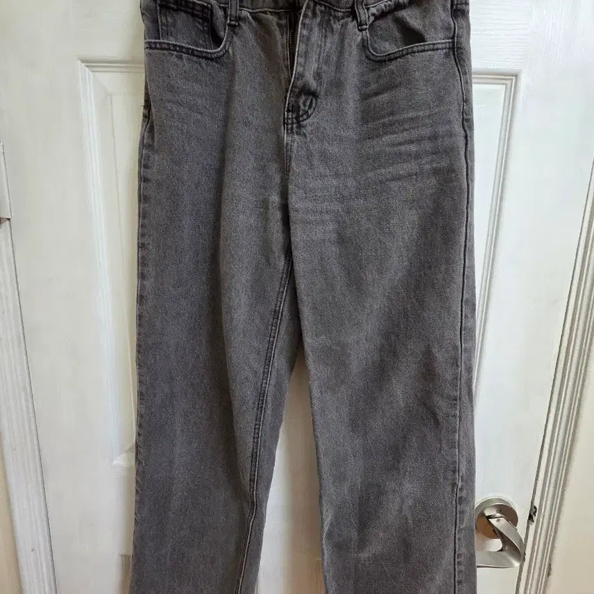 [BUNJANG] Gray Denim Wide Pants / 그레이 데님 와이드 팬츠