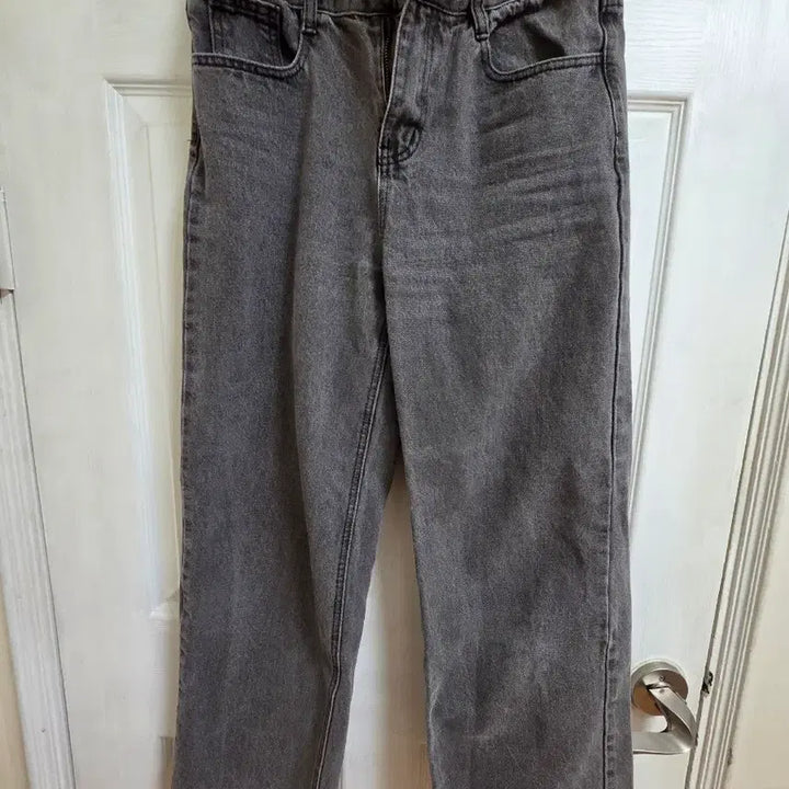 [BUNJANG] Gray Denim Wide Pants / 그레이 데님 와이드 팬츠
