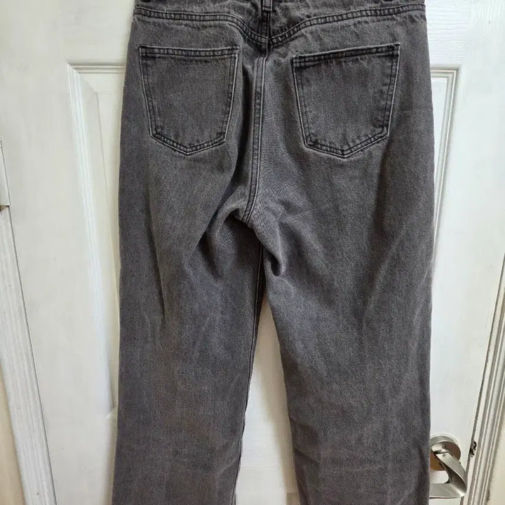 [BUNJANG] Gray Denim Wide Pants / 그레이 데님 와이드 팬츠