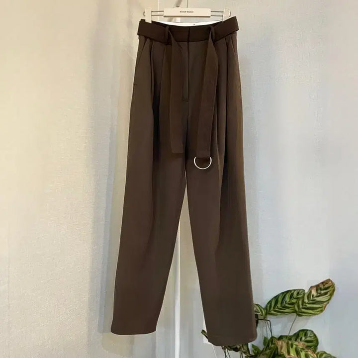 [SOLD OUT] 렉토 여자와이드봄 면브라운 팬츠 바지