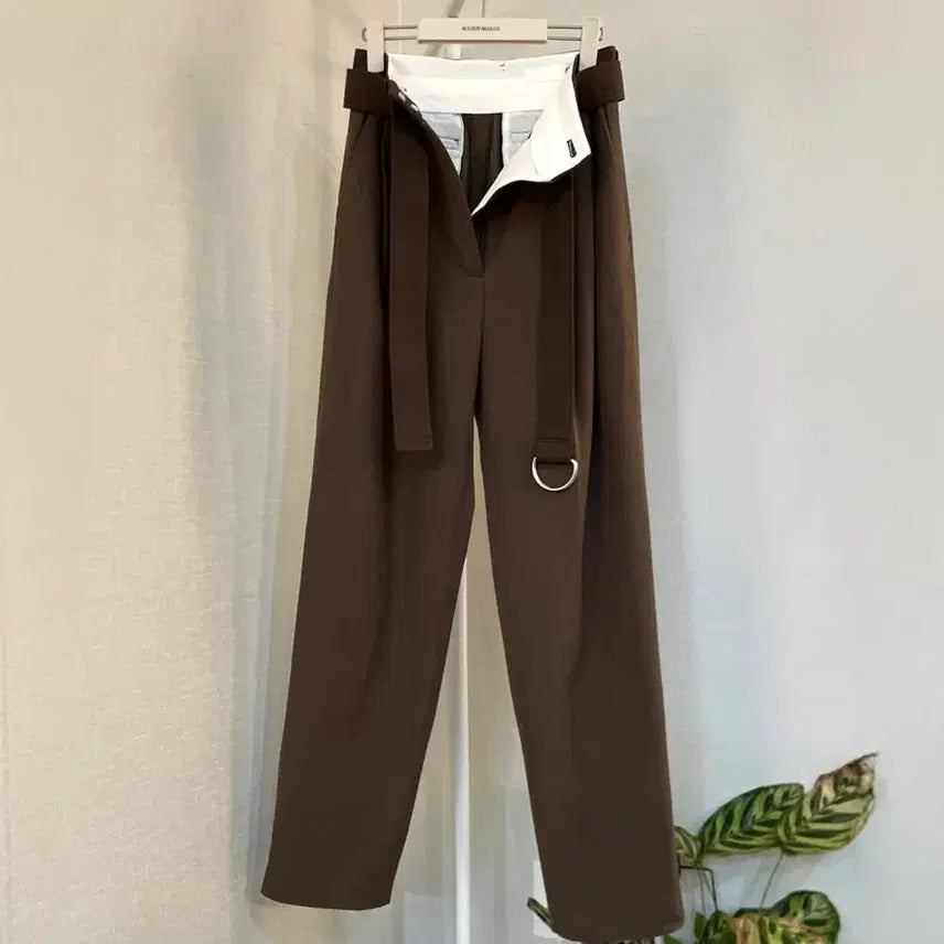 [SOLD OUT] 렉토 여자와이드봄 면브라운 팬츠 바지