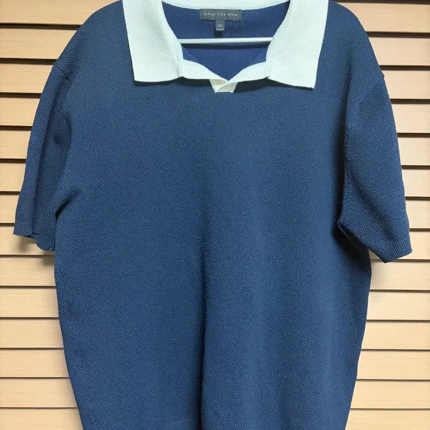 [BUNJANG] Spao Knit Collar Neck Navy T-shirt / [95] 스파오 니트 카라넥 네이비