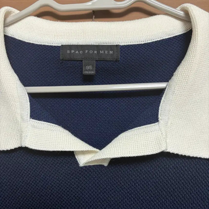 [BUNJANG] Spao Knit Collar Neck Navy T-shirt / [95] 스파오 니트 카라넥 네이비