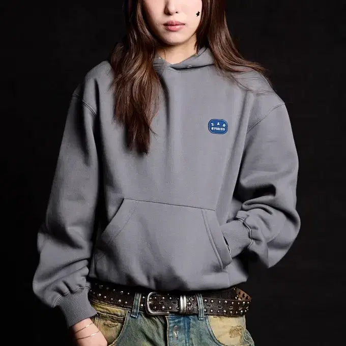 [BUNJANG] IAB Studio Patch Hoodie Gray M / M (새상품) 아이앱 스튜디오 아이앱 패치 후디 그레이