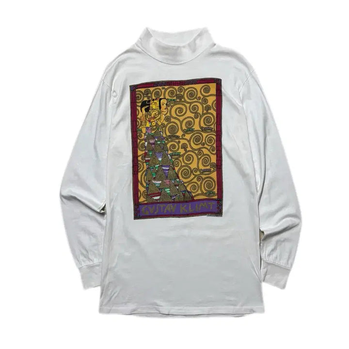 [BUNJANG] Gustav Klimt 1990s Art Graphic Long Sleeve T-shirt / 90s Gustav Klimt 구스타프 클림트 USA 모크넥 롱슬리브