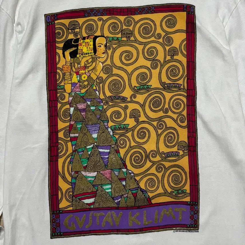 [BUNJANG] Gustav Klimt 1990s Art Graphic Long Sleeve T-shirt / 90s Gustav Klimt 구스타프 클림트 USA 모크넥 롱슬리브