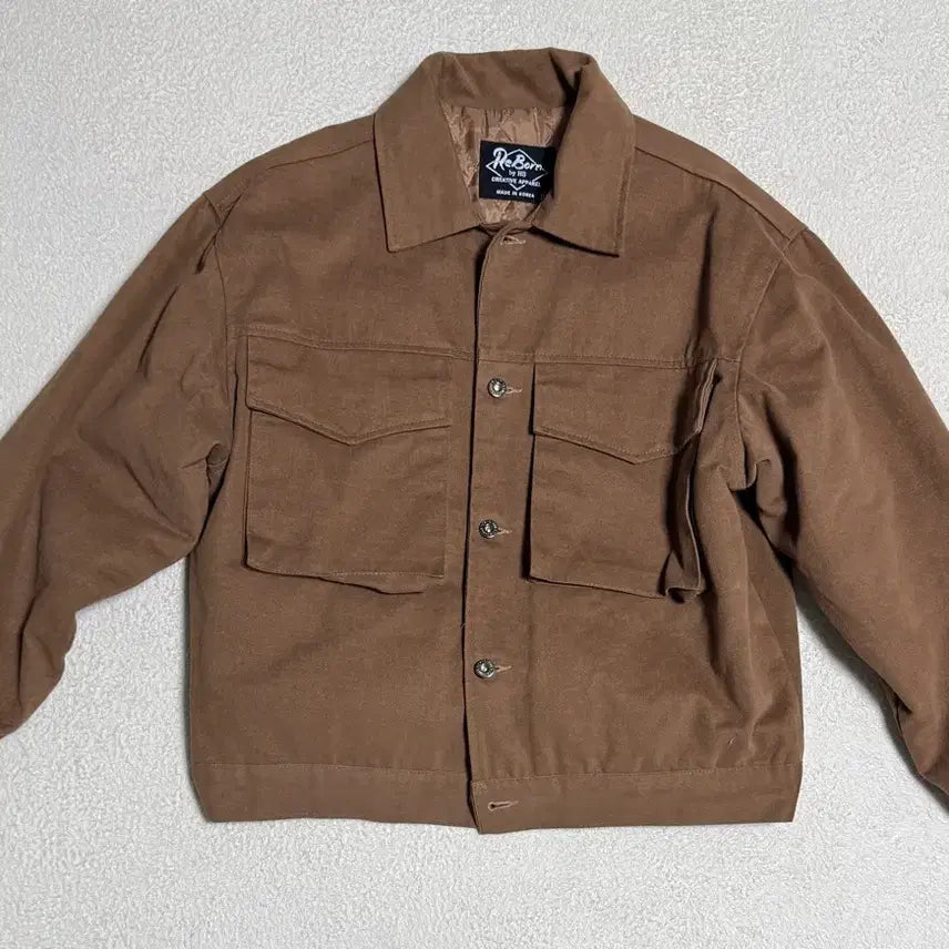 [BUNJANG] Beige Cropped Trucker Jacket / 트러커 자켓