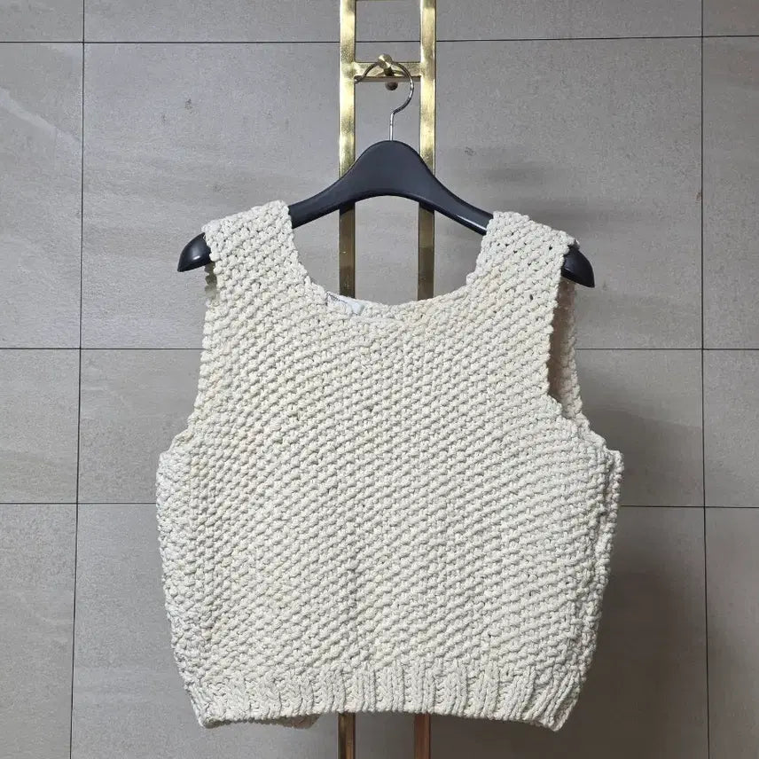 [BUNJANG] Le17September Handmade Crop Knit Vest / 새제품 르17셉템버 핸드메이드 크롭 니트 베스트