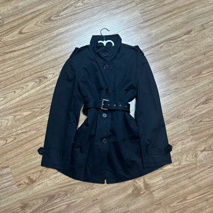 [SOLD OUT] 빈티지 블랙 벨트 자켓 트렌치코트 오네갸루 로걀 라떼 코이세이오깔 달천깔
