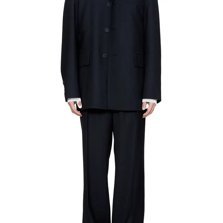 [BUNJANG] Wooyoungmi Three-Button Blazer Black Wool Jacket / 우영미 쓰리버튼 자켓 블랙 50 사이즈 105 110 블레이저 울자켓