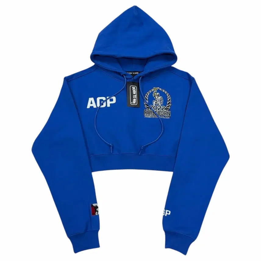 [BUNJANG] Born to Win AGP Crop Hoodie Blue / 본투윈 AGP 크롭 후드티 블루 1