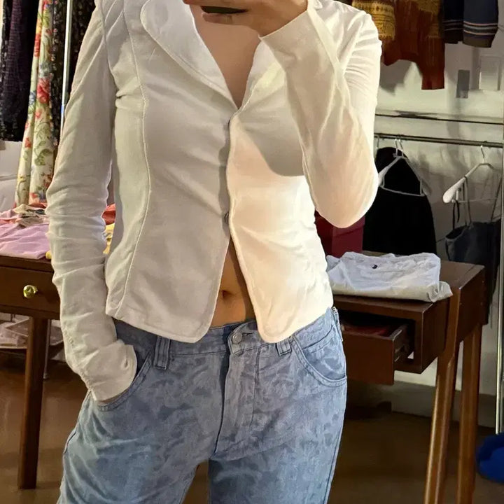 [BUNJANG] Max Mara Weekend White Jersey Cardigan Jacket (S) / Max Mara (weekend) 화이트 저지 가디건형 자켓 S