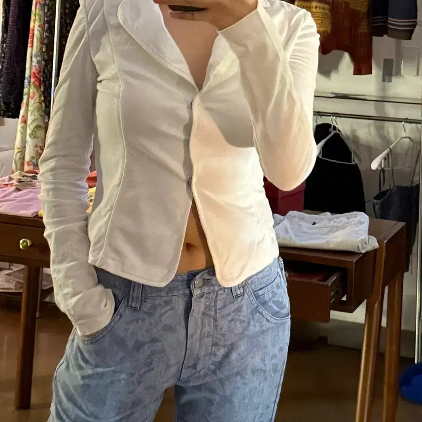 [BUNJANG] Max Mara Weekend White Jersey Cardigan Jacket (S) / Max Mara (weekend) 화이트 저지 가디건형 자켓 S