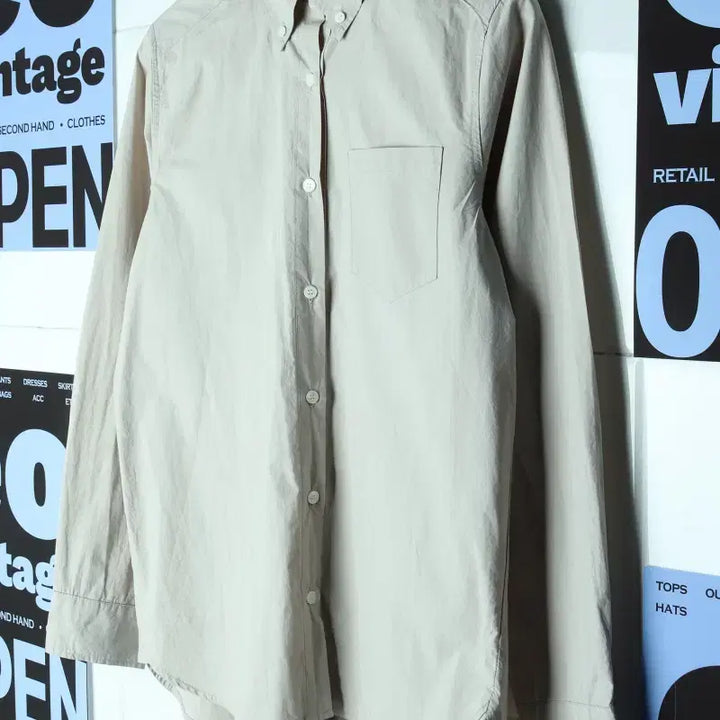 [BUNJANG] W(F) Brenda Brendon Solid Shirt / W(F) 브렌다브렌든 셔츠 남방 우븐 무지 샌드 솔리드-175FC