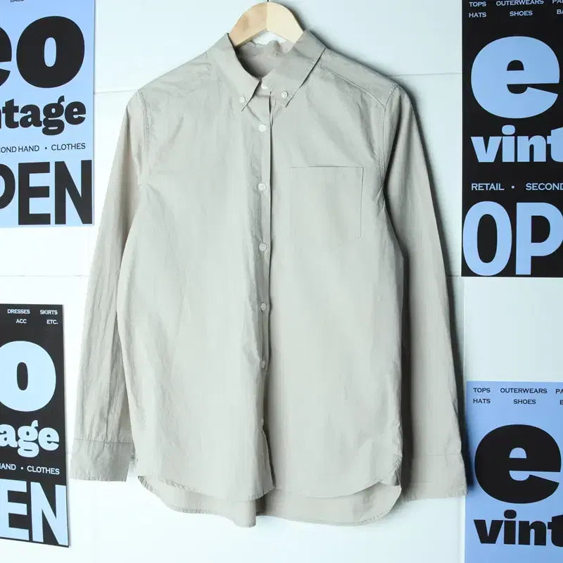[BUNJANG] W(F) Brenda Brendon Solid Shirt / W(F) 브렌다브렌든 셔츠 남방 우븐 무지 샌드 솔리드-175FC