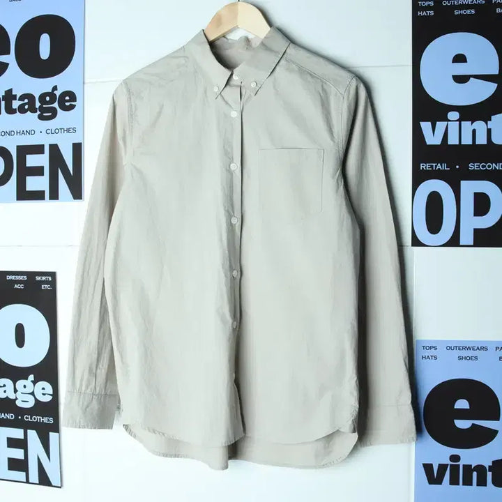 [BUNJANG] W(F) Brenda Brendon Solid Shirt / W(F) 브렌다브렌든 셔츠 남방 우븐 무지 샌드 솔리드-175FC