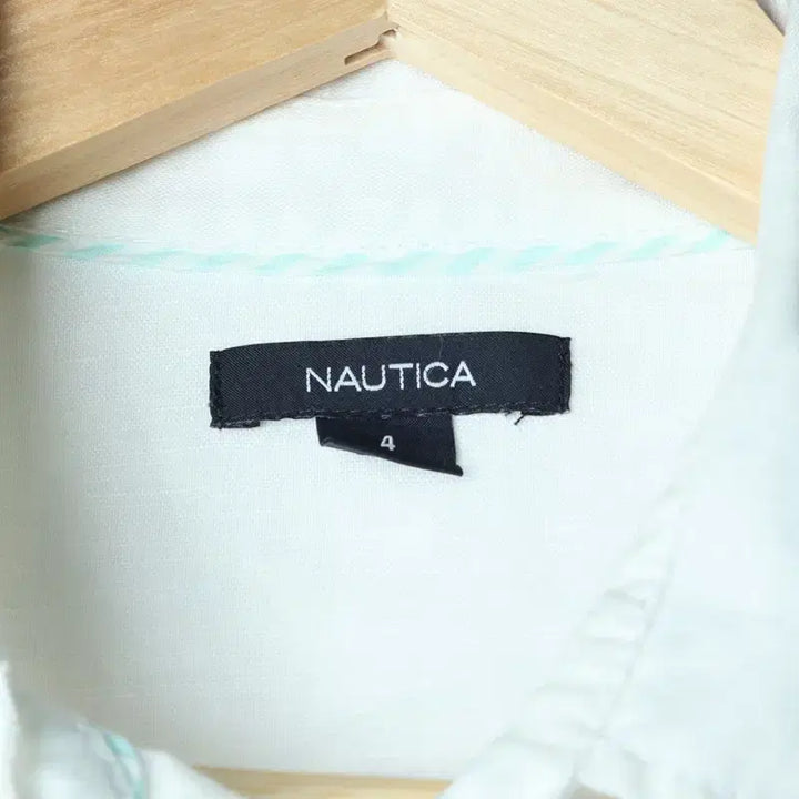 [BUNJANG] W(F) Nautica Linen Shirt - White Solid - 175FF / W(F) 노티카 셔츠 남방 롱 린넨 화이트 솔리드-175FF