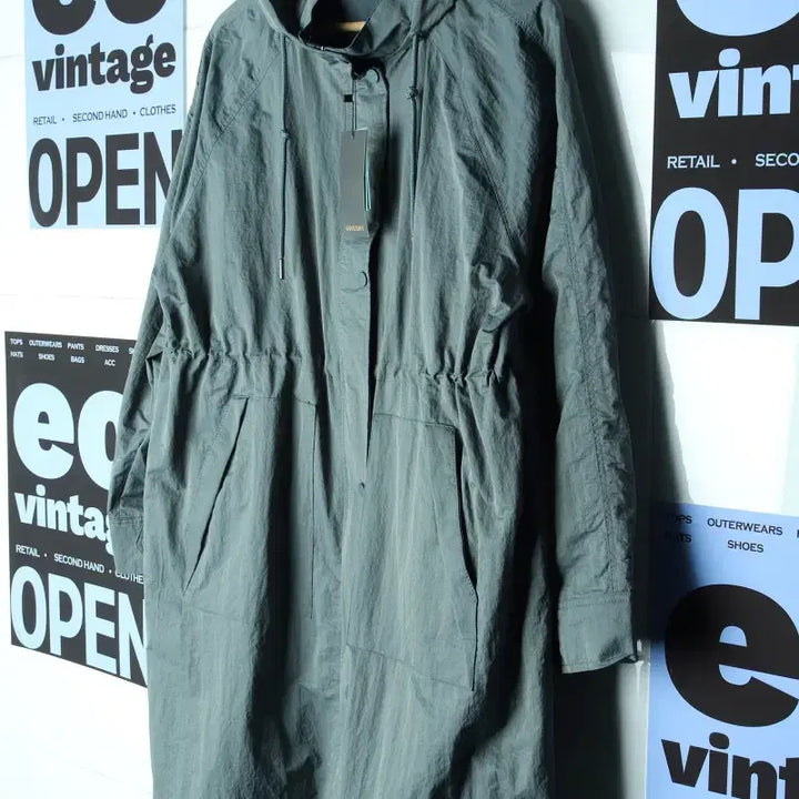 [BUNJANG] W(F) Giverny Zip-up Windbreaker Jacket / W(F) 지베르니 집업 바람막이 점퍼자켓 새상품 롱 나일론-17601