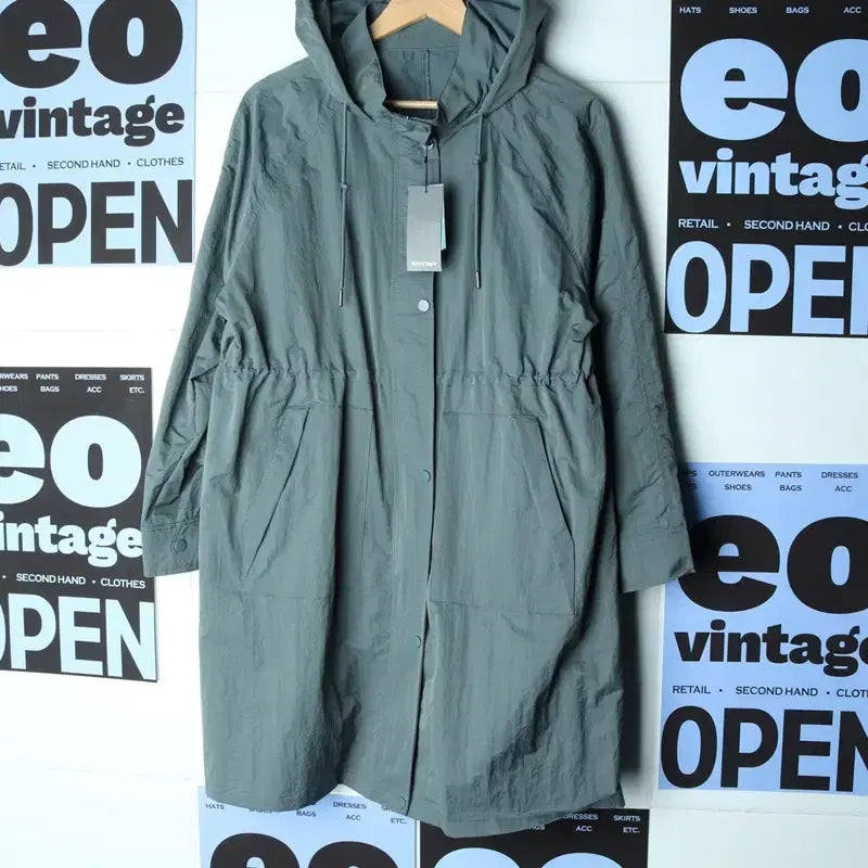[BUNJANG] W(F) Giverny Zip-up Windbreaker Jacket / W(F) 지베르니 집업 바람막이 점퍼자켓 새상품 롱 나일론-17601