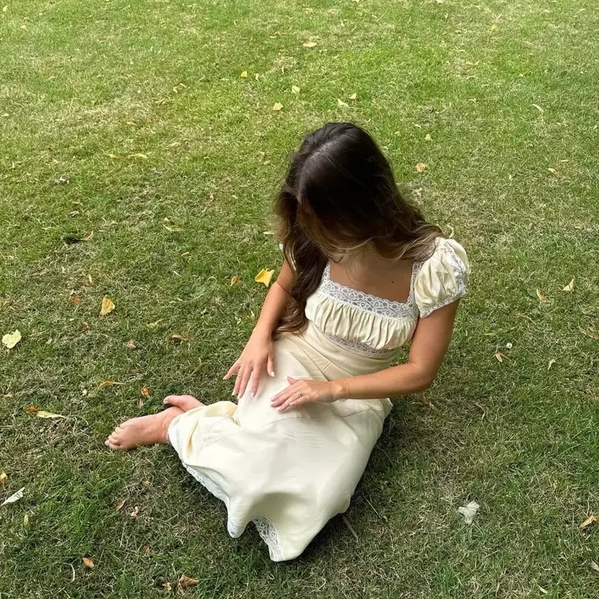 [BUNJANG] Reformation Clarisse Silk Dress / 리포메이션 Clarisse 실크드레스 레이스셔링실크롱원피스셀프웨딩