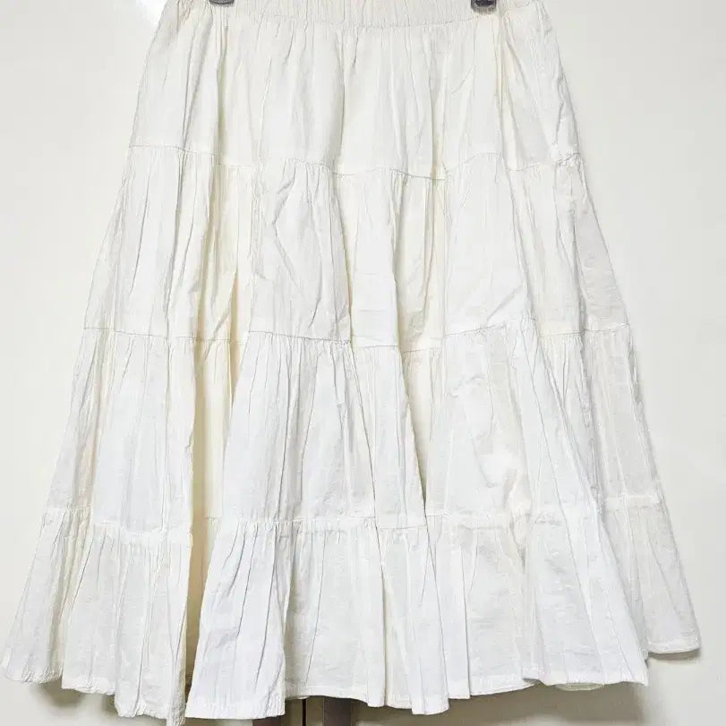 [BUNJANG] Ivory Cotton Ruffle Skirt / 아이보리 캉캉 면스커트