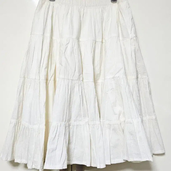 [BUNJANG] Ivory Cotton Ruffle Skirt / 아이보리 캉캉 면스커트