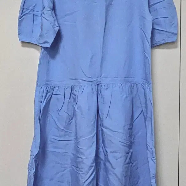 [BUNJANG] JAJU Sky Blue Short Sleeve Maxi Dress / JAJU 하늘색 반팔 원피스