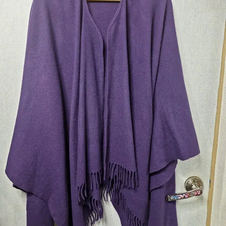 [BUNJANG] Matera Purple Shawl Cape Poncho / 이탈리아 Matera 숄 케이프 판초 퍼플 프리사이즈