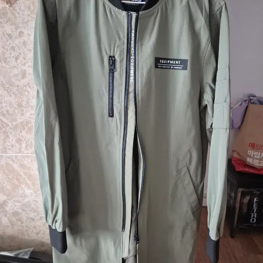 [BUNJANG] Pancoat Khaki Long Field Jacket S Size / 팬콧 카키 롱 야상 점퍼 S사이즈