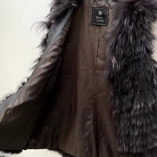 [BUNJANG] Klever By Jindo Dark Gray Coyote Fur Vest / Klever By Jindo 진도 끌레베 다크그레이 코요테 모피 조끼