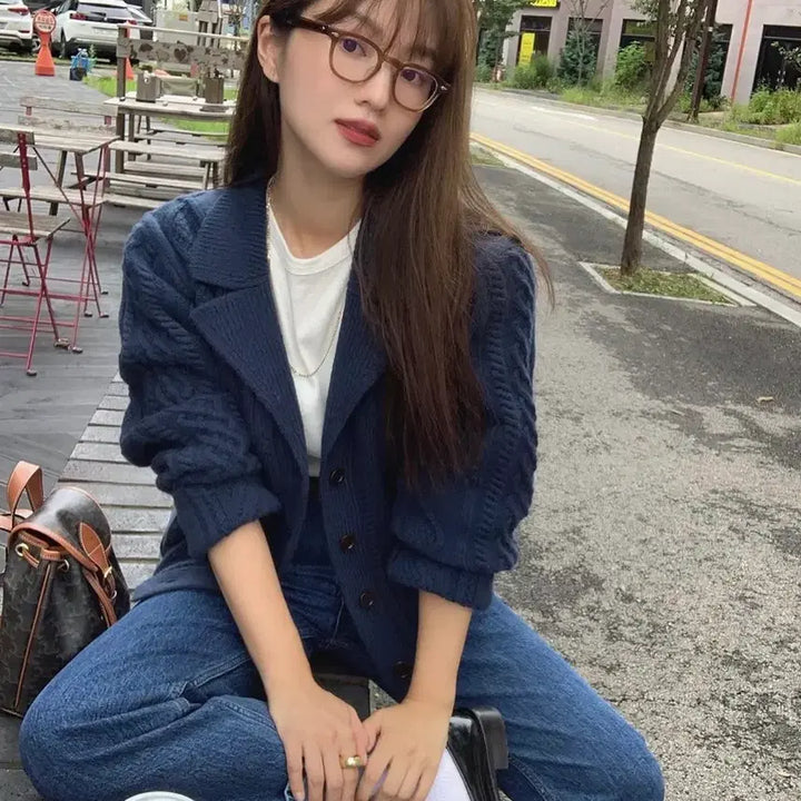 [BUNJANG] GED Wool Cable Knit Cardigan / GED 게드 울 케이블 가디건