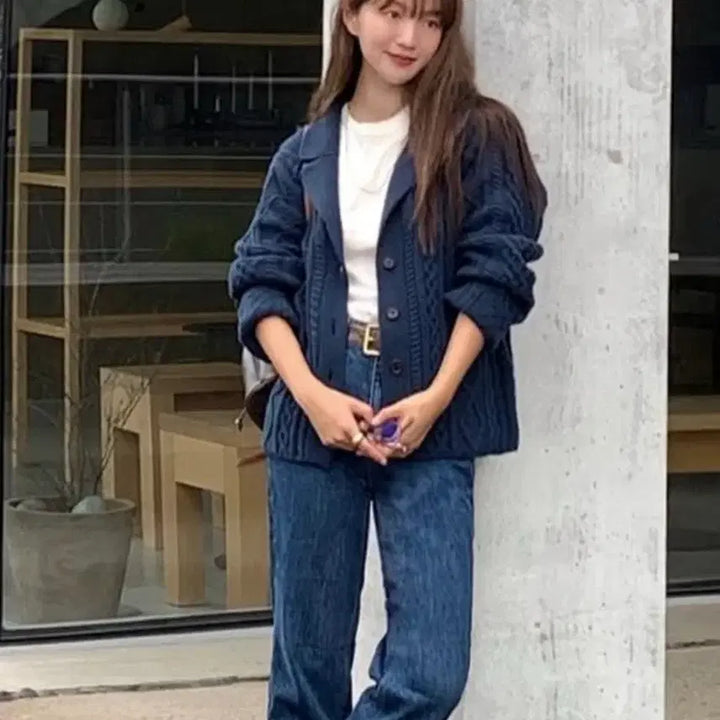 [BUNJANG] GED Wool Cable Knit Cardigan / GED 게드 울 케이블 가디건