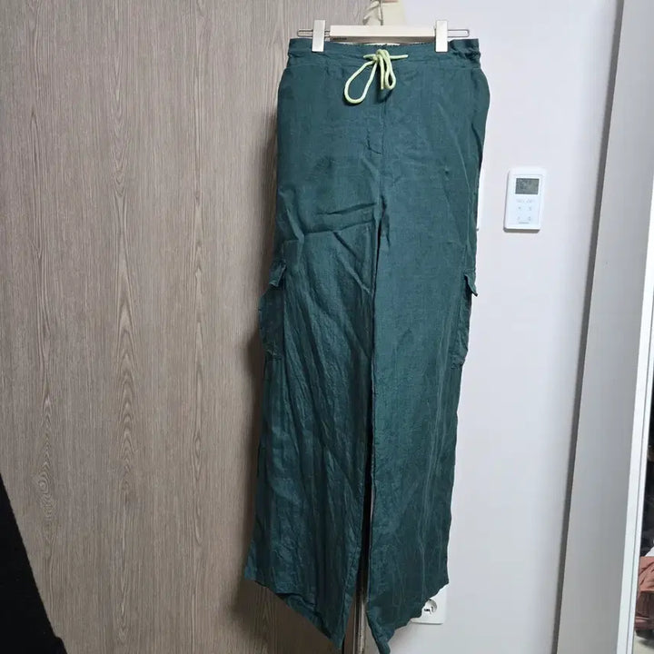[BUNJANG] Black Friday Linen 100% Green Cargo Wide Pants / 린넨100% 그린  카고 와이드 팬츠