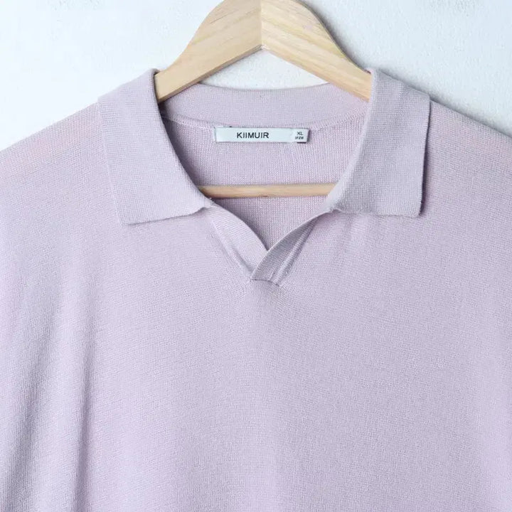 [BUNJANG] KIMUE Oversized V-Neck T-Shirt / (XL-2XL) 키뮤어 반팔 카라 티셔츠 브이넥 연보라-17674