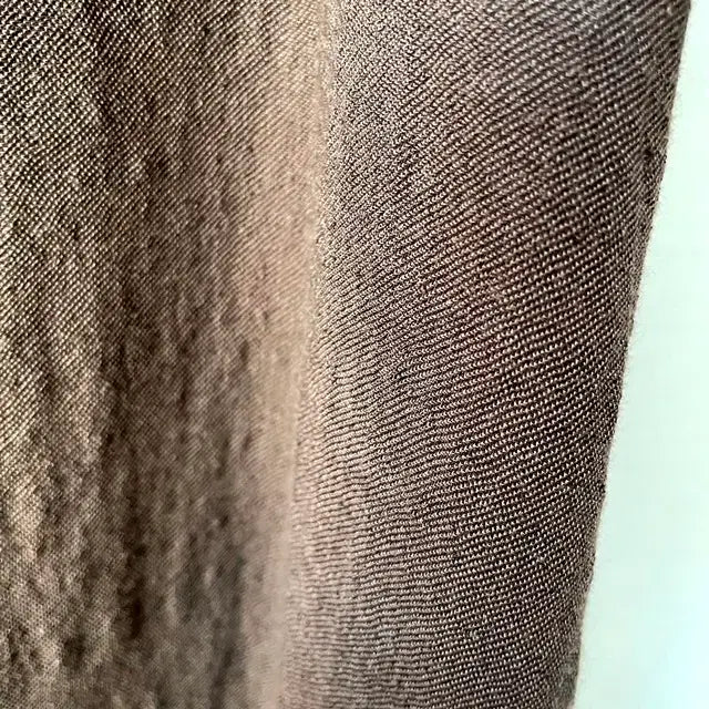 [BUNJANG] Linen Dress with Brown Tape Detail / 브라운 테잎 장식 린넨 원피스
