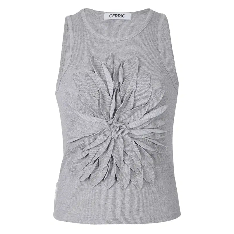 [BUNJANG] CERRIC Flower Pointed Sleeveless Top / 세릭 나시