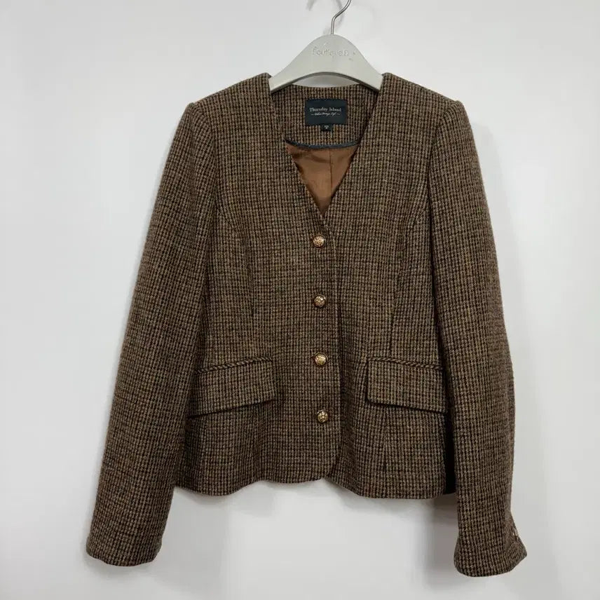 [SOLD OUT] Thursday Island 써스데이아일랜드 노카라 슬림 자켓 M,팔뒤
