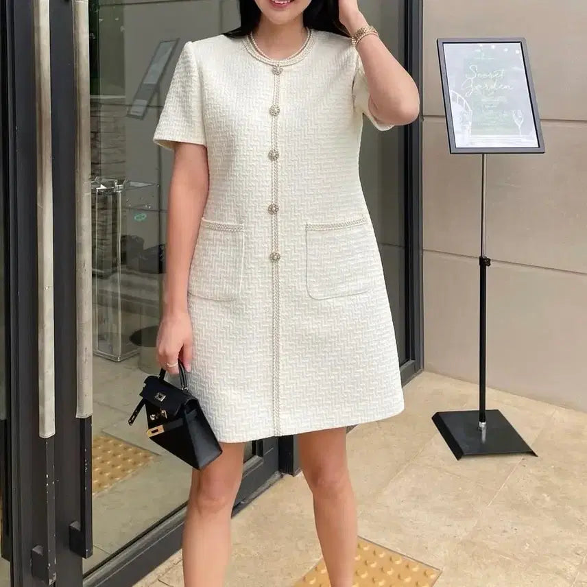 [BUNJANG] Nancirella Woven Tweed Dress / 낸시렐라 우븐 트위드 드레스