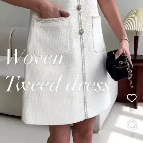 [BUNJANG] Nancirella Woven Tweed Dress / 낸시렐라 우븐 트위드 드레스