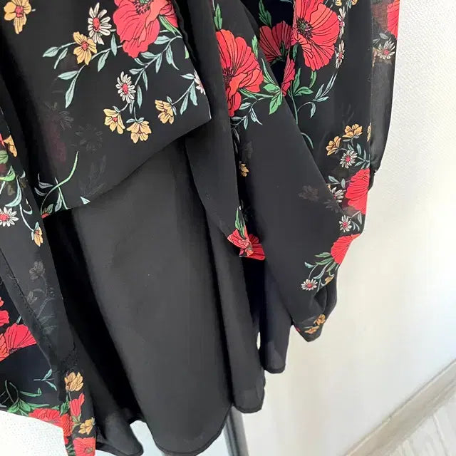 [BUNJANG] FOREVER21 Black Poppy Chiffon Dress / FOREVER21 포레버21 블랙 양귀비 쉬폰 원피스