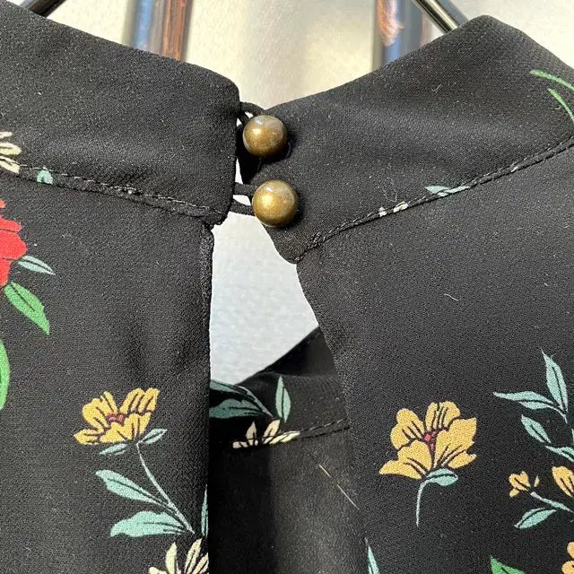 [BUNJANG] FOREVER21 Black Poppy Chiffon Dress / FOREVER21 포레버21 블랙 양귀비 쉬폰 원피스