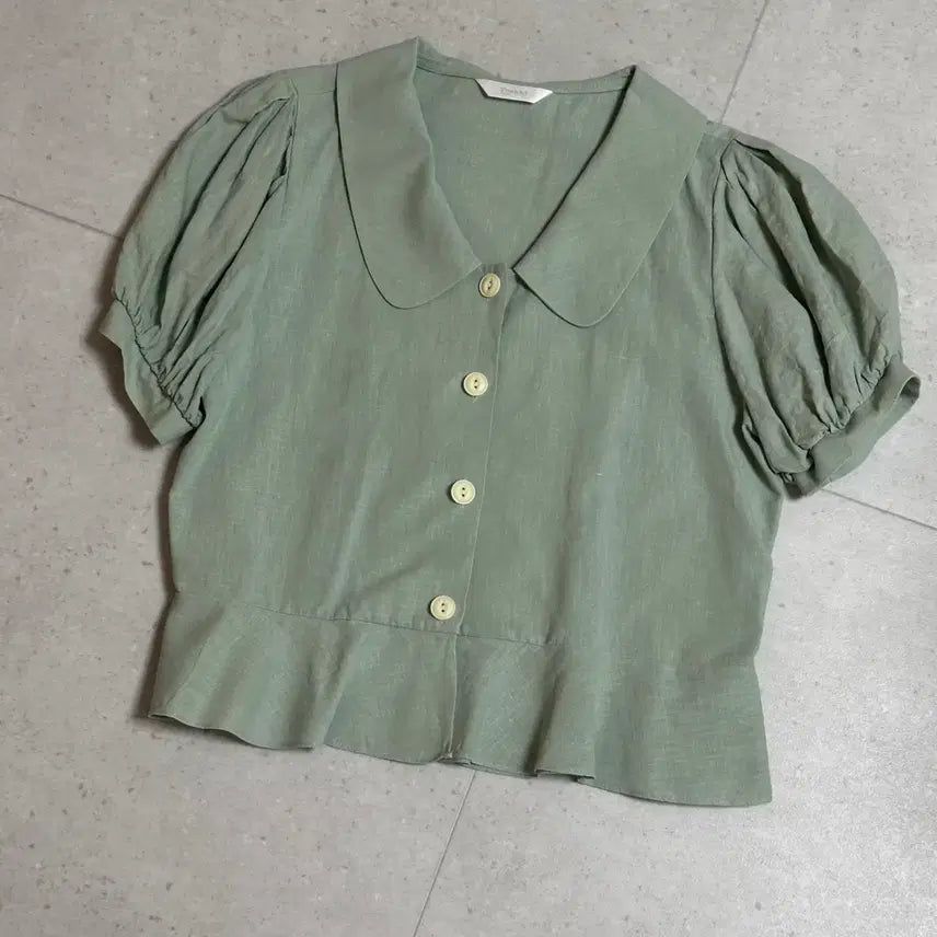 [BUNJANG] KARA Puff Sleeve Blouse / 카라 퍼프 블라우스 민트