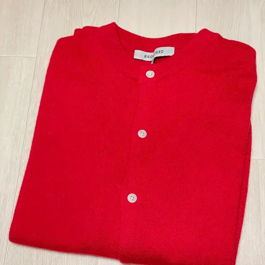 [BUNJANG] Brown Yard Round Neck Cardigan Red / [6]브라운야드 라운드넥 가디건 레드