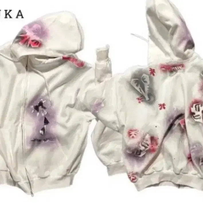 [BUNJANG] Oshei Popup Spray Hoodie Zip-up / 오스하이 팝업 스프레이 후드집업