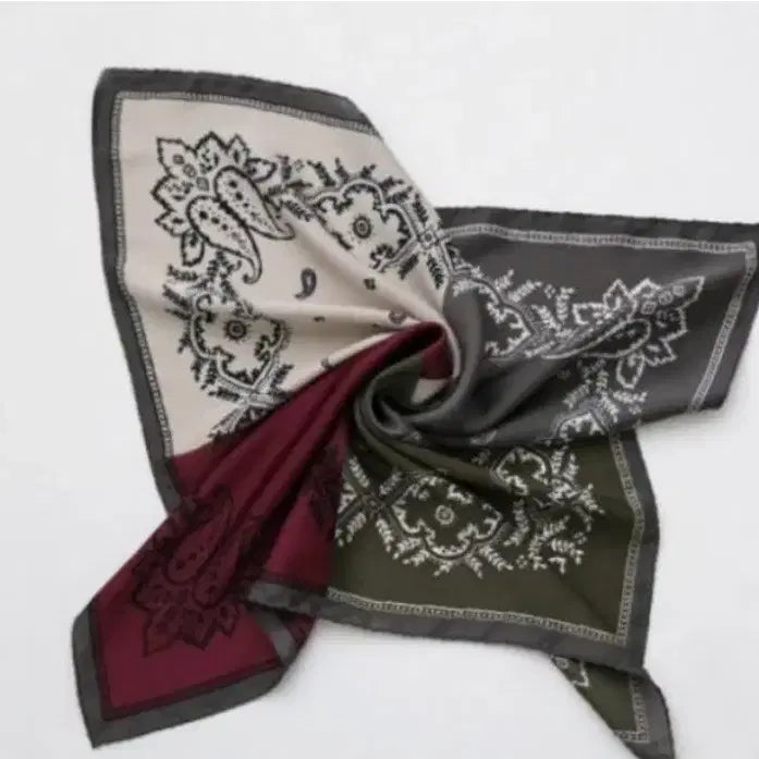 [BUNJANG] Patterned Silk Scarf / 패턴 스카프 (새상품)