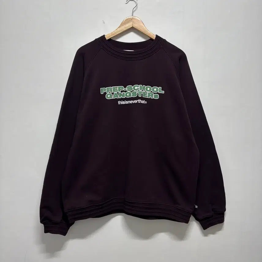 [BUNJANG] thisisneverthat Burgundy Sweatshirt / 디스이즈네버댓 버건디 맨투맨