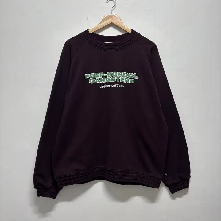 [BUNJANG] thisisneverthat Burgundy Sweatshirt / 디스이즈네버댓 버건디 맨투맨