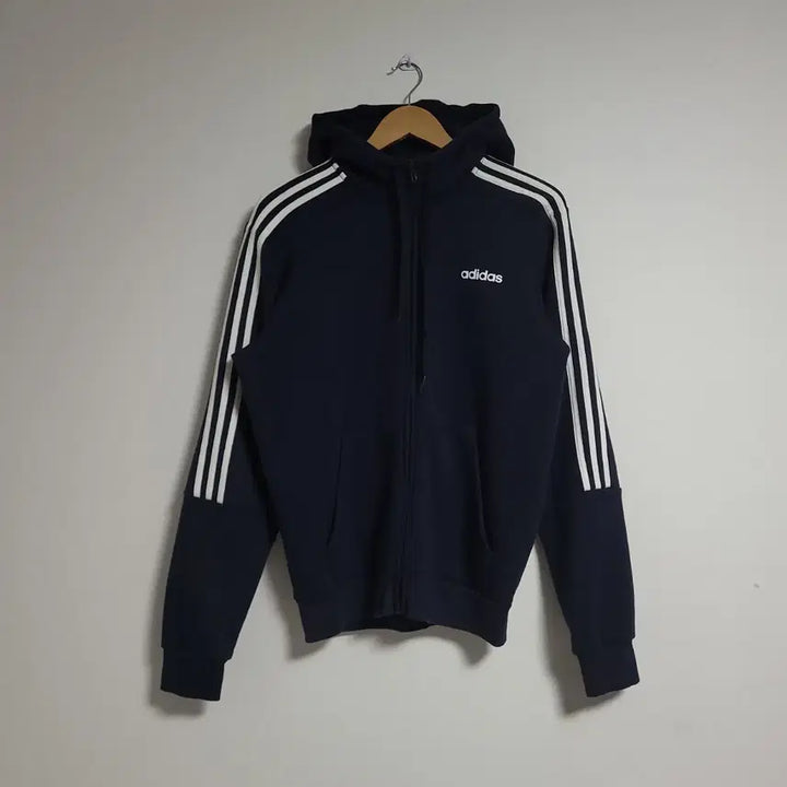 [BUNJANG] Adidas Navy Three-Stripe Hoodie Zip-up / (XL) ADIDAS 아디다스 삼선 네이비 후드집업 기모