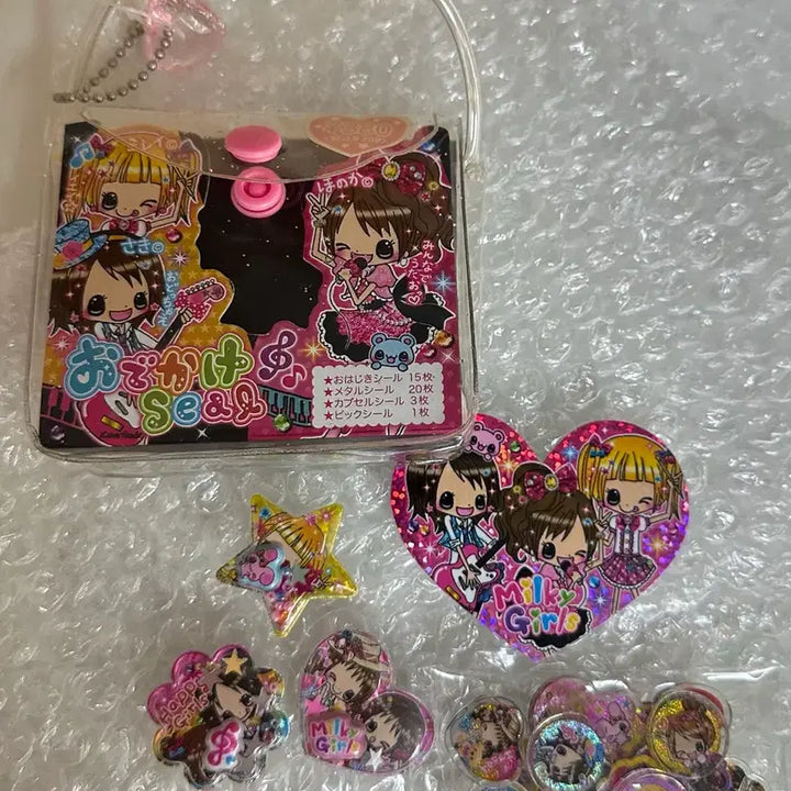 [BUNJANG] Heisei Retro Micky Girls Handbag Flake Seal Stickers / 헤이세이 레트로 미키걸스 핸드백 플레이크 씰 스티커