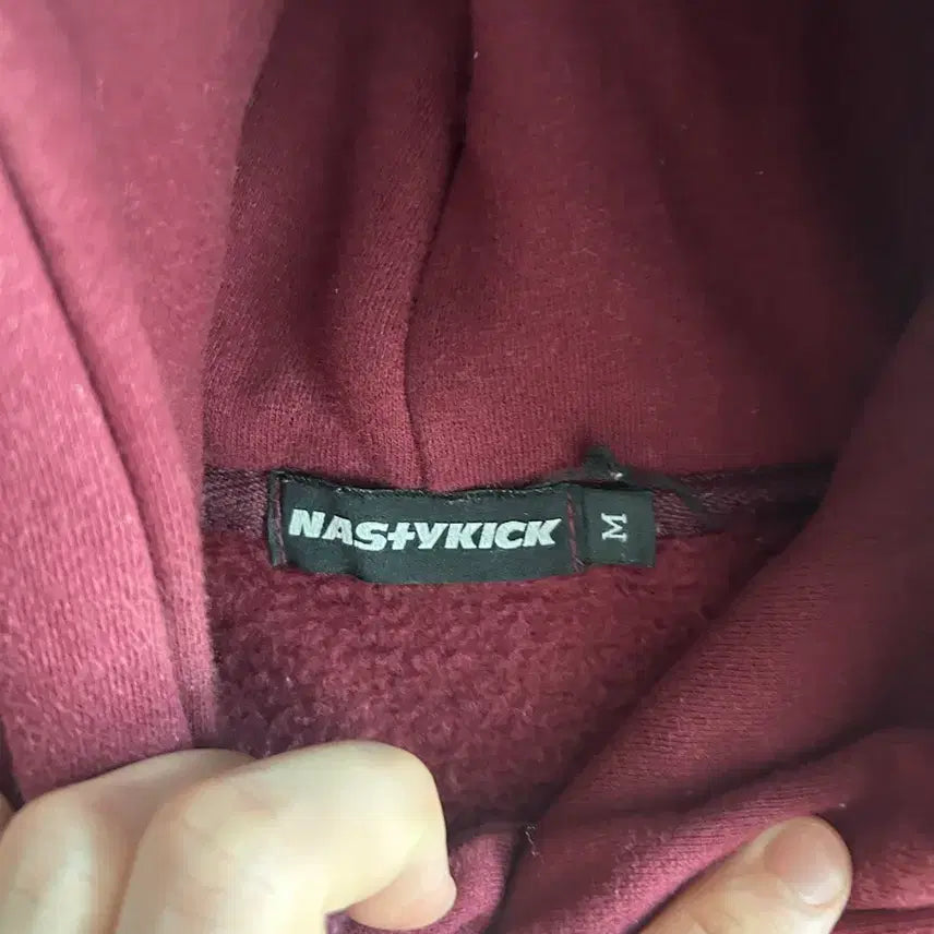 [BUNJANG] Nasty Kick Burgundy Hoodie (M) / [M] 네스티킥 버건디 후드티